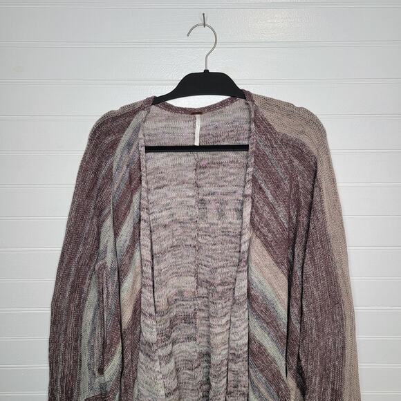 Free People Size Small Linen Oversized Relaxed Poncho Cardigan Sweater Lagenlook - Picture 2 of 7